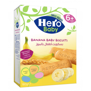 HERO BABY TEETHING BANANA BISCUITS 180 GM